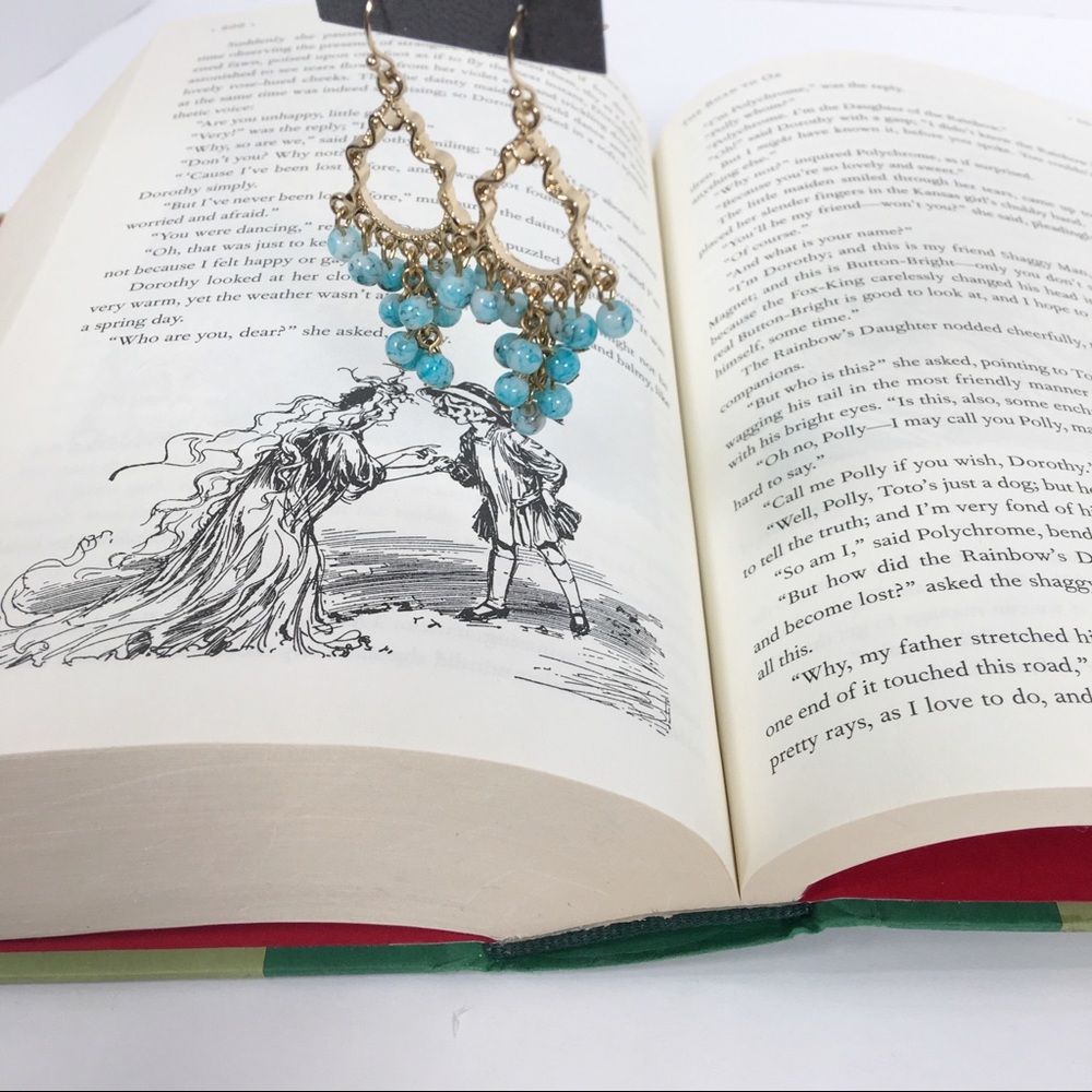 Express dangle earrings gold turquoise - Picture 4 of 5